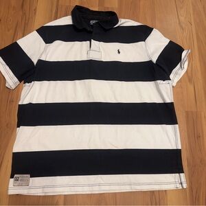 Vintage Polo Ralph Lauren Rugby Shirt Striped Big Pony Number 2 Athletic Y2K